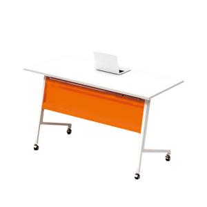 China Orange Folding Training Table Office Multi Person Metal Leg wholesale