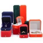 Custom Logo Rectangle Velvet Jewelry Box for Pendant Earrings Bracelet Necklace