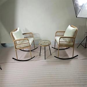 China ODM OEM Garden Furniture Rattan Table And Chairs Rocking PE Rattan Woven Coffee wholesale
