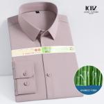 Men's Black Non Iron 100% Cotton Dress Shirt with Neck Liner Protection Stain