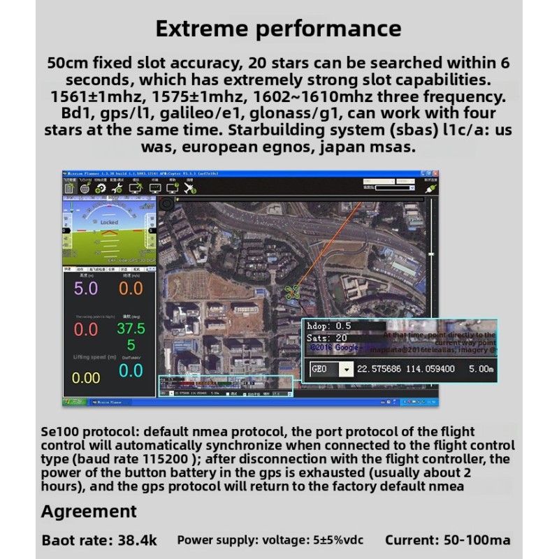 Radiolink SE100 M8N GPS Module High-Precision Compass for Centimeter-Level Positioning Compatible PIX Drones Upgraded Accessory