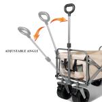 Rubber Wheels Folding Wagon Multipurpose Collapsible Hand Truck Black