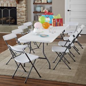 China Folding 8 Seater Plastic Table For Dining Customize Square Lightweight Long White Portable Outdoor Theme Party wholesale