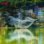 Custom White Stainless Steel Pipe Sculptures for Water Sculpture Parks and Lake