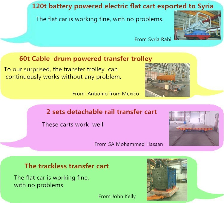40 t low voltage power DC motor variable speed cargo transfer cart on-rail