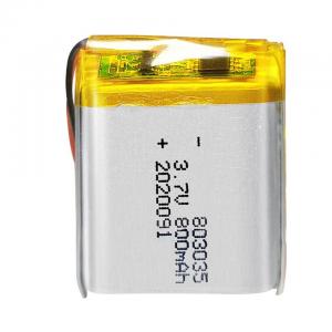 China 3.7V 800mah 803035 Lithium Polymer Battery Pack  500times Cycle Life wholesale