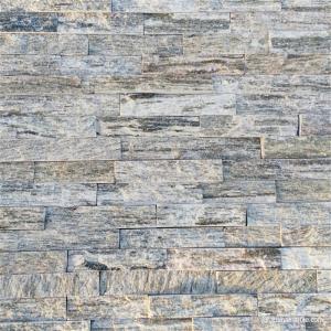 China Slate Culture Stone Wooden Vein Gold Quartzite Stacked Stone , Ledge Panel WSQ-015 wholesale