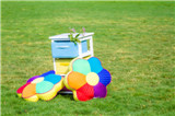 Rainbow Color Flower Shape Cushion Polyester Cotton Fabric Polyester Filling