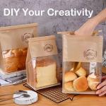 No Odor Thick Brown Bakery Bags with Window Paper Bread Bags Kraft Paper Bags
