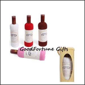 China promotional creative bottle design cotton towel wedding birthday festival gift wholesale