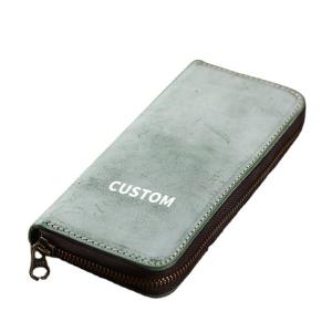 China Handmade Genuine Leather First Layer Vegetable Tanned Long Wallet Custom Logo for Men wholesale