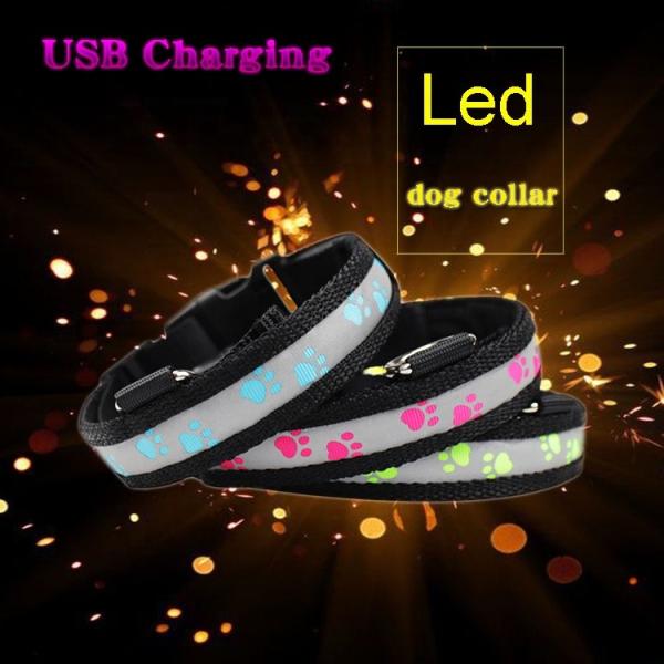 C903 New Product Premium Luxury Flashing Nylon Print Pet Glowing Training Light