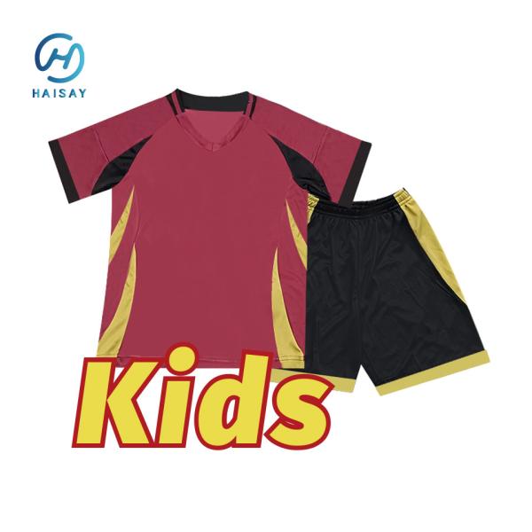 Customized Logo Printing Kids Soccer Jerseys Breathable Moisture-wicking Fabric