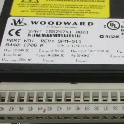 Woodward 8440-1706 SPM-D11 Series Load Share Synchronizer Industrial Control Module with 300mm Length 400mm Width and 50mm Height