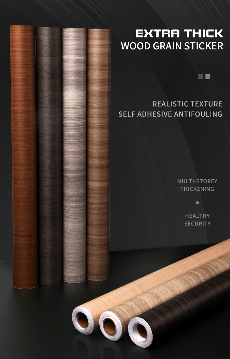 Peel and Stick Wood Grain Wallpaper Counter top Paper for Furnitures 2ft Width Contemporary Design Style