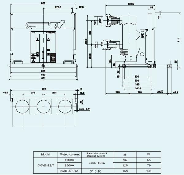50Hz Vcb Breaker , Vcb Vacuum Circuit Breaker Excellent Arc Extinguishing