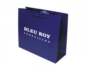 China Eco Friendly Custom Printed Medium Blue Paper Party Favor Bags With Handles wholesale