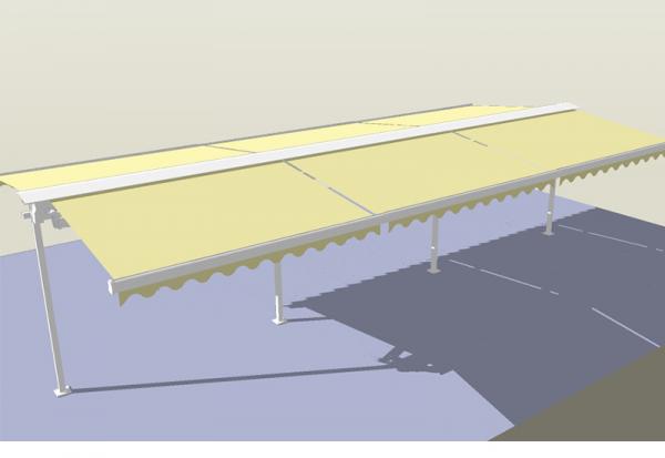 Retractable awning double sided outdoor independent awning