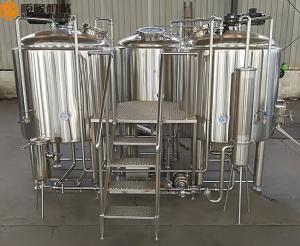 China 500 L Beer Brewing Kit Beer Making Equipment With Three Vessles Brewhouse wholesale