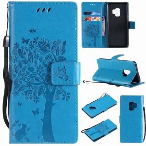 China Samsung S9 Wallet Flip Leather Case Cover with Lucky Tree Embossed wholesale