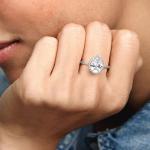 Women's Engagement 925 Sterling Silver Rings 1Carat Moissanite Diamond