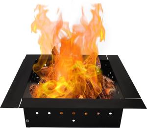 China Heavy Duty Steel Square Fire Pit Insert Ring Liner 24&quot; Inside 32&quot; Outside Diameter for Outdoor Wood Burning Fireplace Camping wholesale