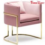 Stainless Steel Frame Office Reception Chairs , Comfy Bedroom Accent Chairs