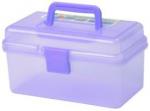 Transparent Colored Lidded Storage Containers , Plastic Craft Box Tongue Groove