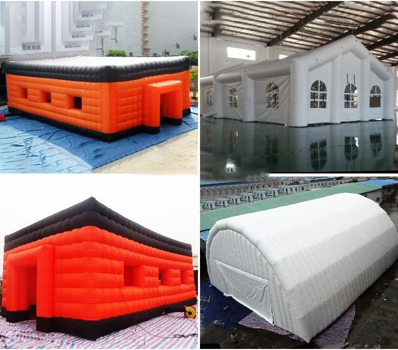LED Light Inflatable Advertising Balloons Inflatable Air Cube Tent For Rental