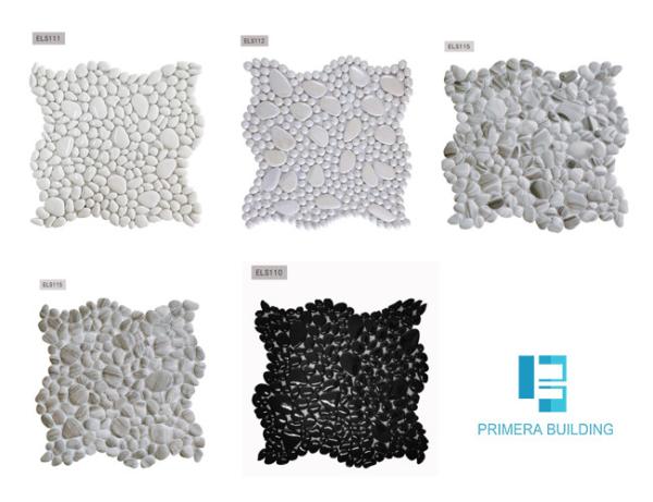 100Sqm PRIMERA Outdoor Garden Wall Tiles , Cobblestone Colorful Mosaic Glass