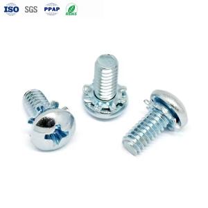 China Electronic Screws Combination Screw Carbon Steel Pan Head Screws Electroplated With Blue Zinc And Flower Toothed Gasket wholesale