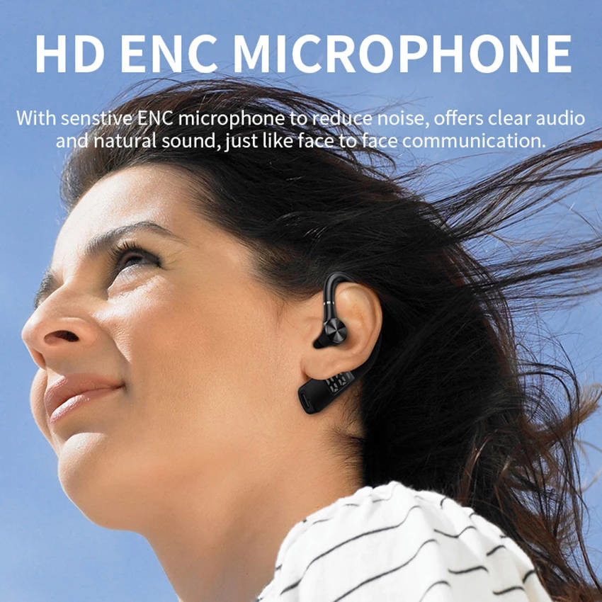 Bluetooth Earbuds With Mic CVC 6.0 Single Ear 0.5 Oz Light Weight For One Ear