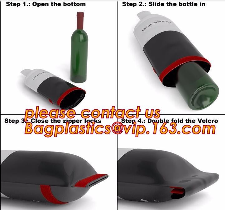 Leakproof PVC wine Protector bag Anti-Shock Reusable Plastic PVC Inflatable Bubble Liner Protective Pac Red Wine Bags Pr
