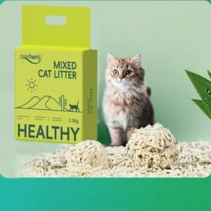 China Tofu Bentonite Mixed Cat Litter Customized Cat Bathroom Sand wholesale
