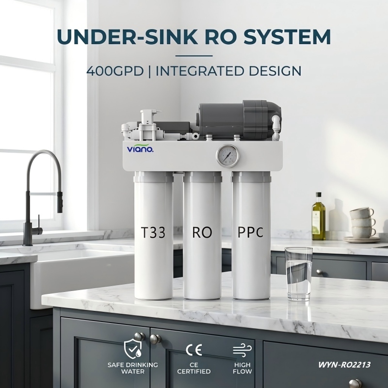 400G Tankless Under Sink RO System with Integrated Filter Cartridge and Compact Space Saving Design