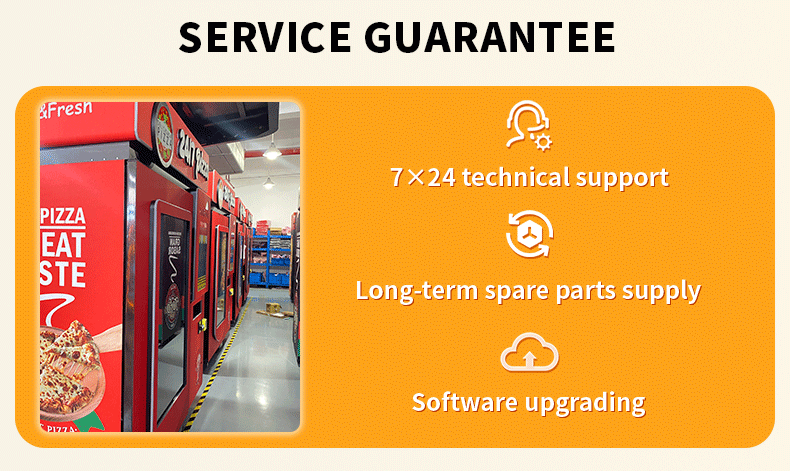 24 Hour Automatic Self Service Pizza Vending Machine Commercial Use