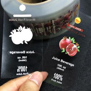 China Custom Vinyl Clear Transparent Label Sticker Matte Beverage Water Juice wholesale