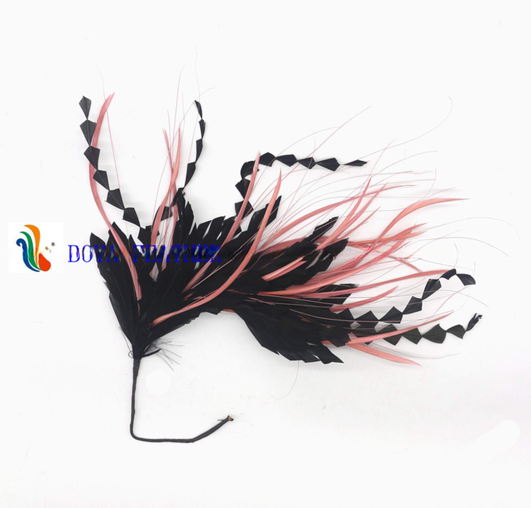 DHL Shipping Stripped Goose and Biot Feather Flower Mount with Wire Accessory
