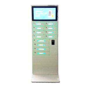China Supermarket Lounge 12 Lockers Cell Phone Charging Station Lockers with Large Advertising Screen wholesale