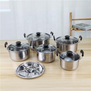 China American style 5pcs cookware set kitchen nonstick cooking pot with glass lid wholesale