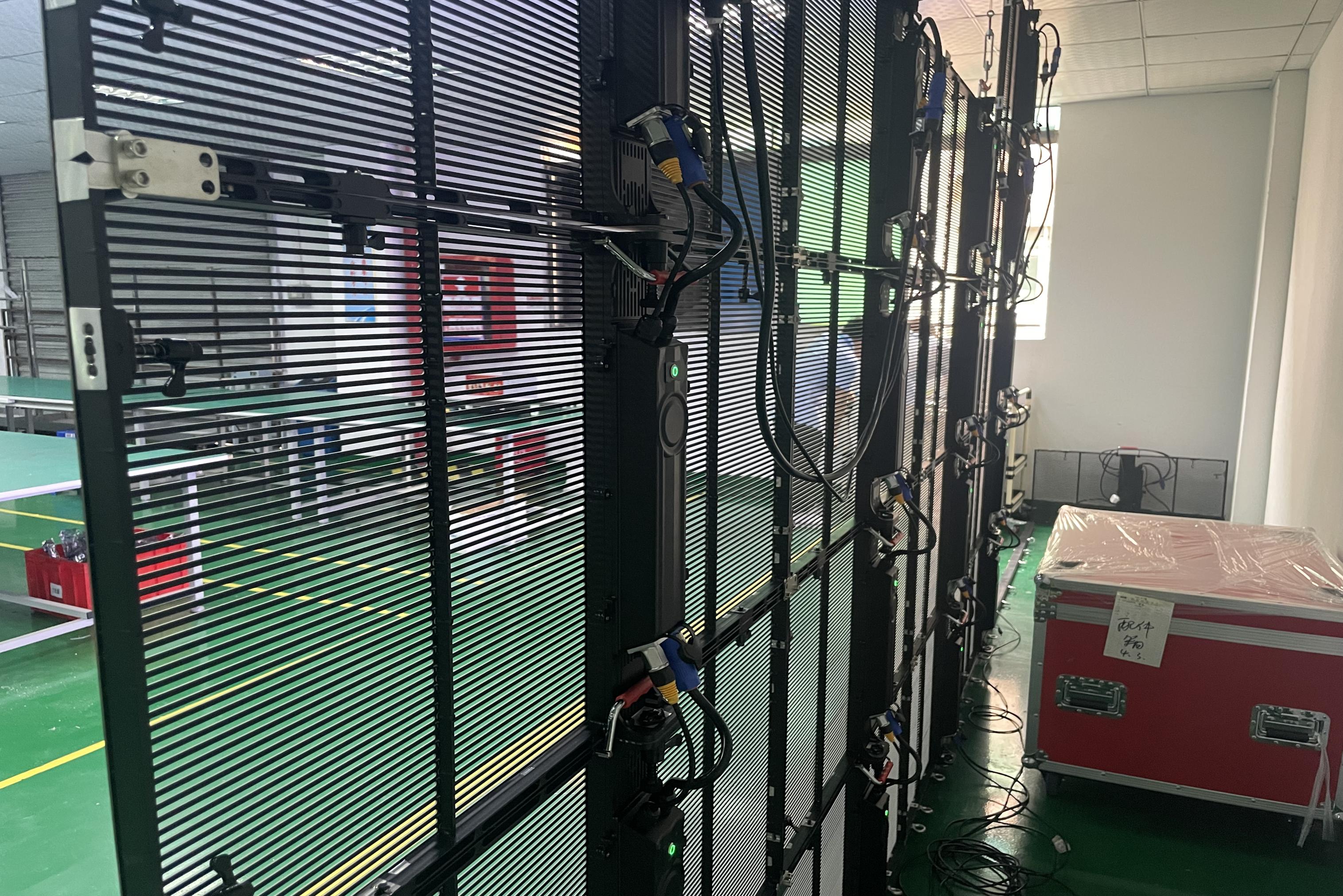 Outdoor Large Advertising LED Grille Screen Waterproof Transparent