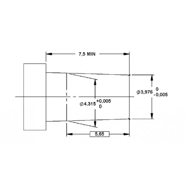 ISO 80369-7-Figure C.2 Male Reference Luer Slip Connector For Testing Female Luer Connectors