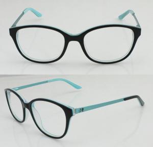 Custom Black Blue Retro Acetate Mens / Womens Eyeglass Frames 49-18-135mm