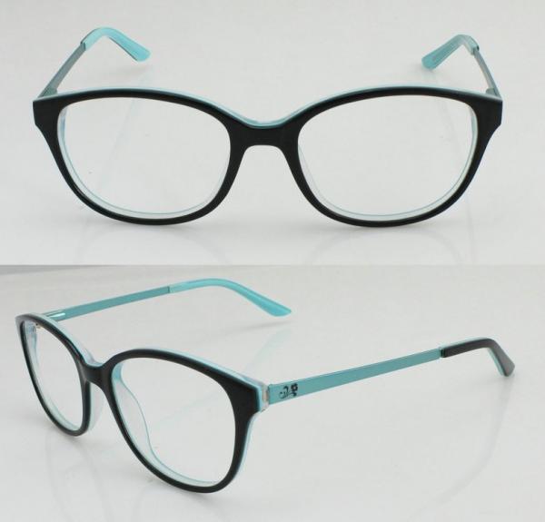 Quality Custom Black Blue Retro Acetate Mens / Womens Eyeglass Frames 49-18-135mm for sale