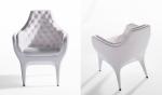 Office Reception Fiberglass Lounge Chair PU Leather Poltronas Barcelona Style