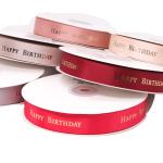 Colored 25MM Satin Ribbon , Customized Logo Double Sided Satin Ribbon