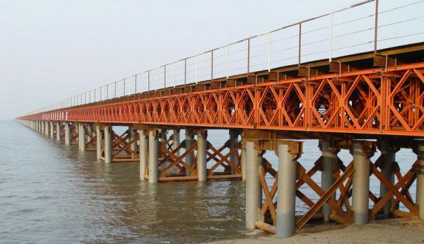 Quality OEM / Custom Welding Modular Steel Bridge / Compact Prefabricated Bailey Bridge for sale