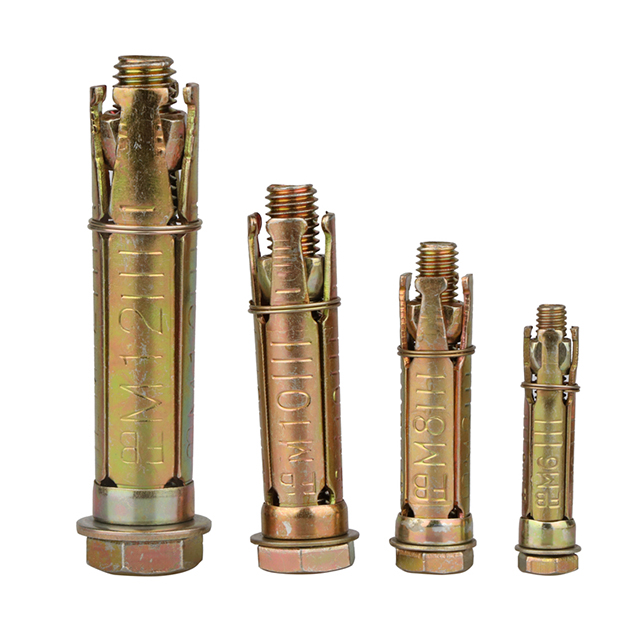 Mechanical M5-M100 Colored Zinc Plated Four Piece Gecko Expansion Tube Explosion Bolt