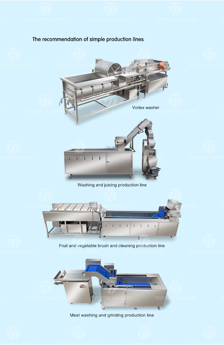 2.6KW Commercial fruit and vegetable bubble cleaner high pressure spray to remove vegetable residue washing machine
