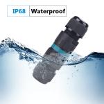 Ip68 Waterproof Electrical Connector 3-Pin Connector For 5-12 Mm Diameter Cable